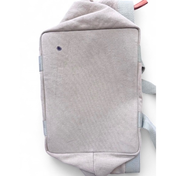 MARGOT New York Sloane Tote Beach Bag Tan Light Green Strap Canvas - Picture 8 of 9